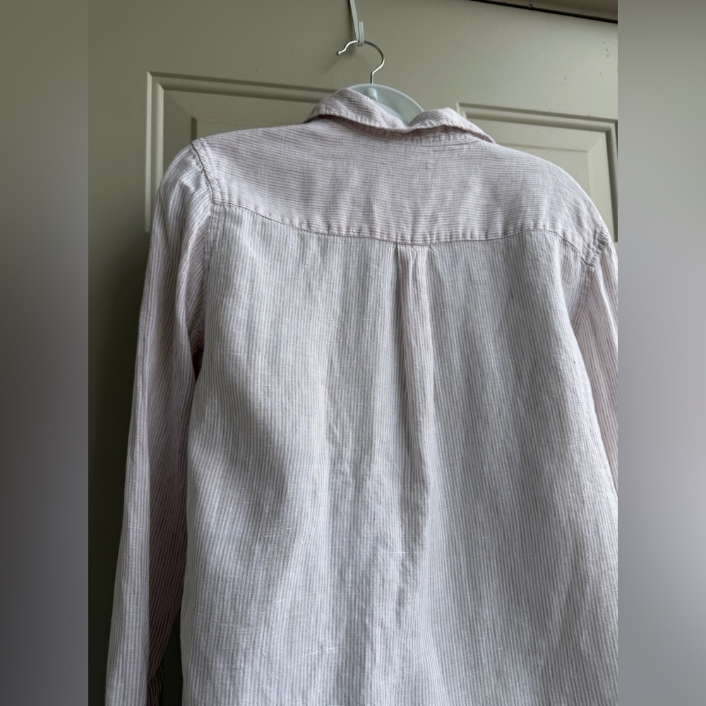 GAP 100% Linen Striped Long Sleeve Tunic Shirt – Size S - Picture 4 of 6
